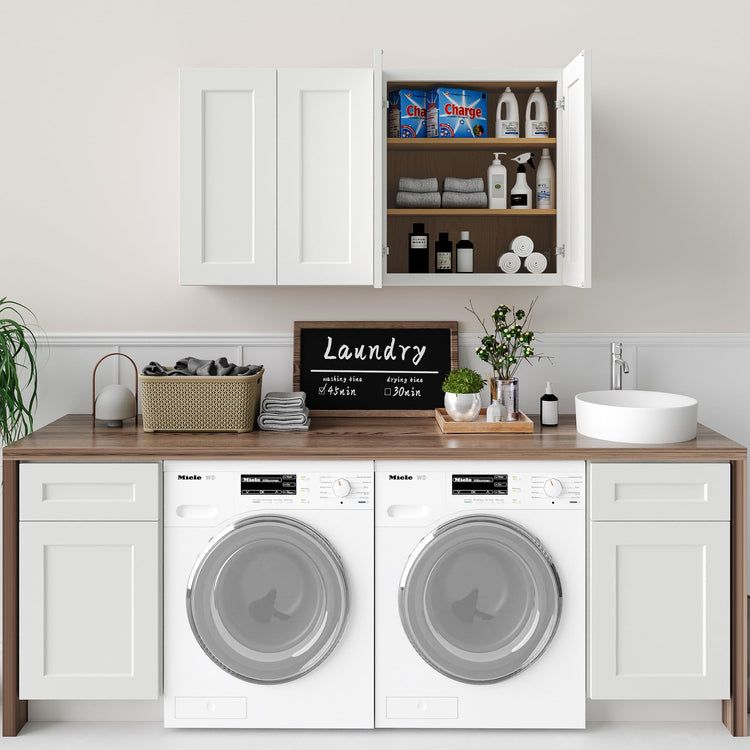 Solid Wood Laundry Room Wall Cabinets