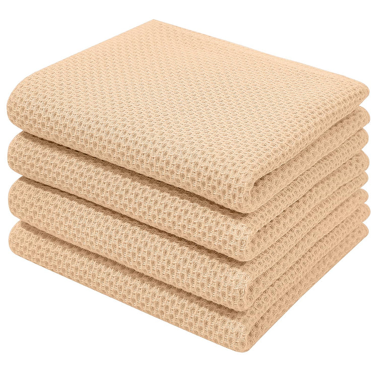 100% Cotton Waffle Weave Kitchen Dish Towels 4 (4 Count)