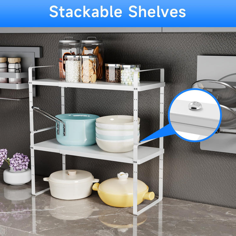 Expandable Cabinet Shelf Organizer (2 Count)