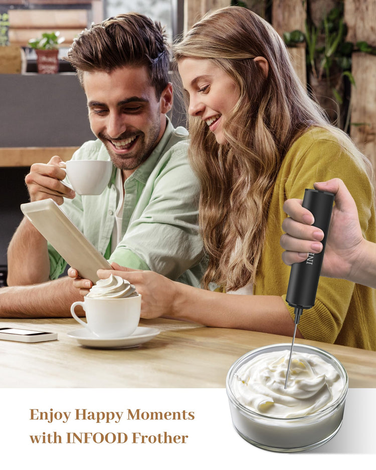 Rechargeable Milk Frother with Cover