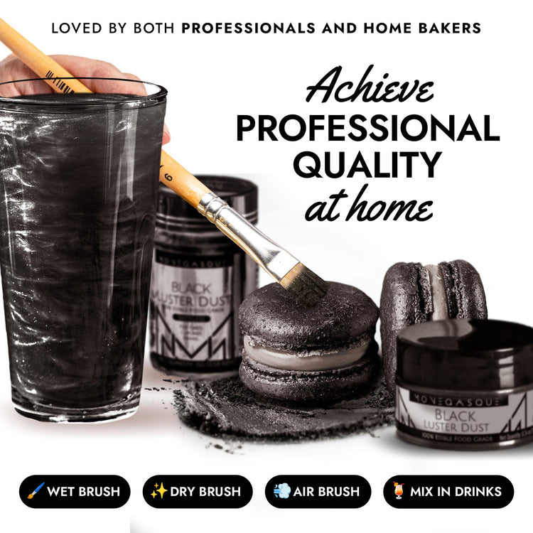 Black Edible Glitter for Drinks & Cakes