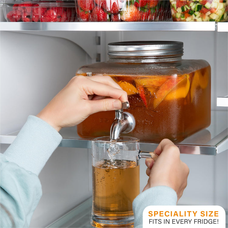 Glass Drink Dispenser for Fridge