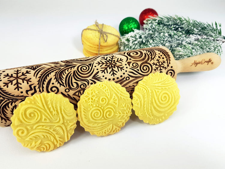 FROST Embossing rolling pin for Christmas cookies