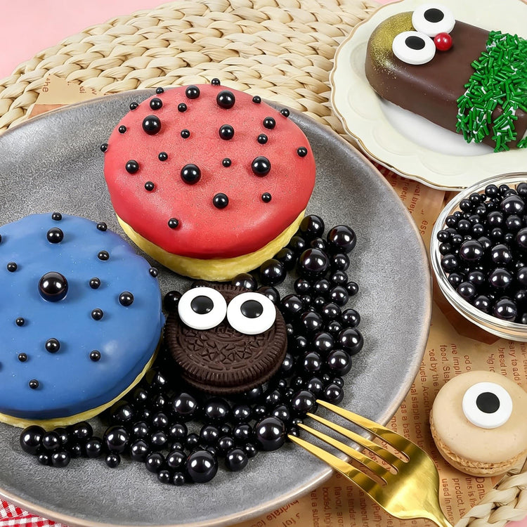 Edible Black Pearl Sprinkles for Cake Decorating (5.29 Ounce)