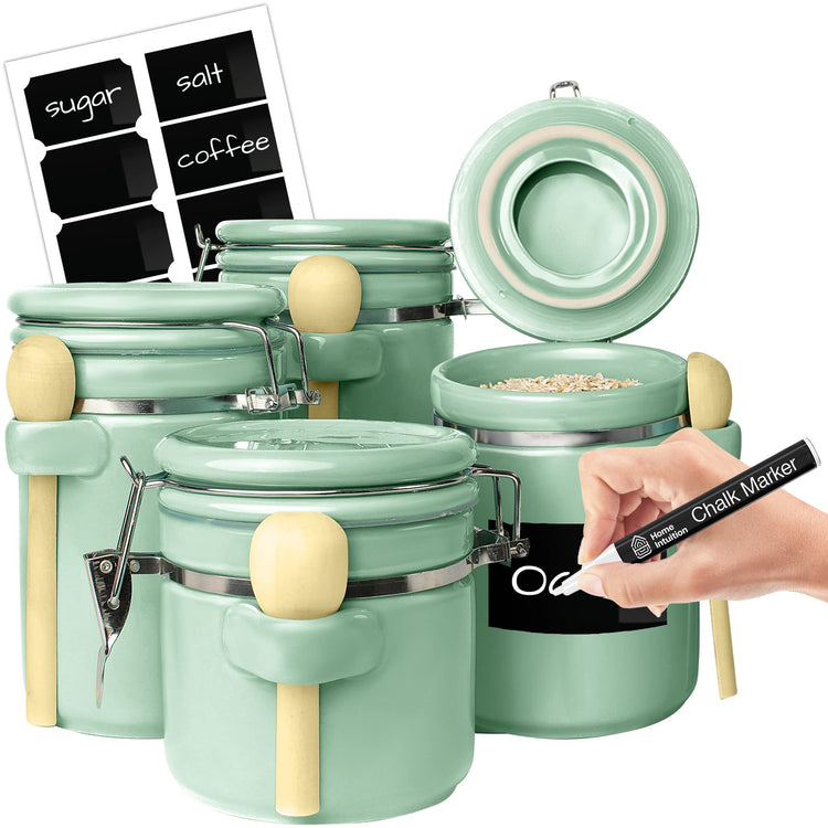 4 Piece Ceramic Kitchen Canisters Set (4 Count)