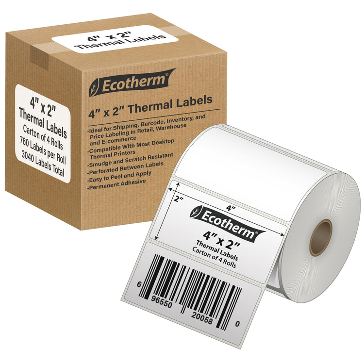 4" x 2" Thermal Labels (3040 Count)