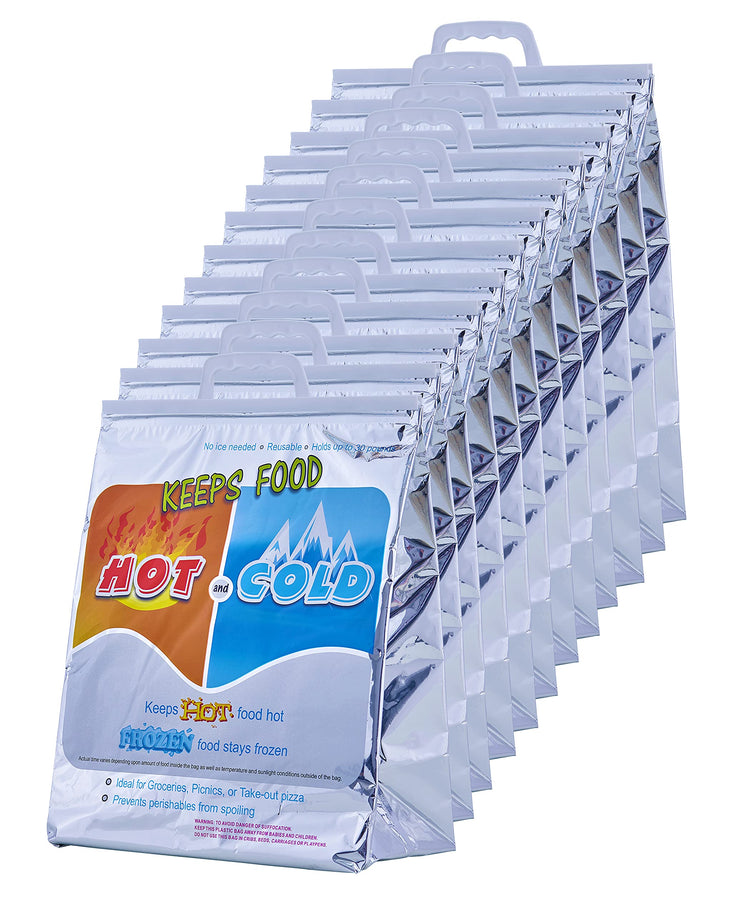 Hot and Cold Stand Up Reusable Insulated Bag (12 Count)