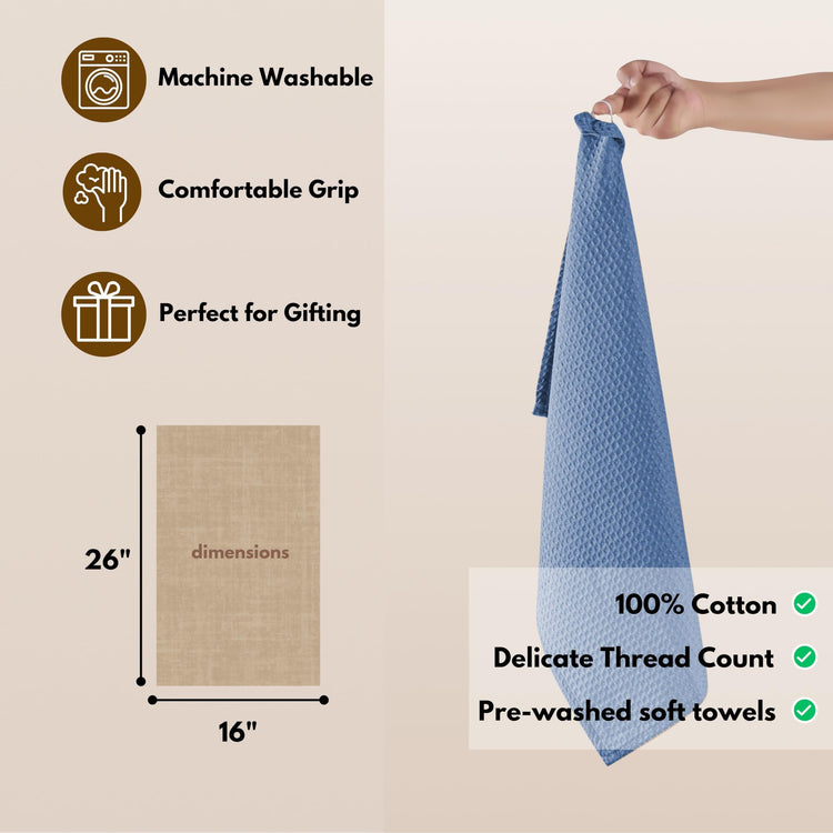 Cotton Kitchen Towel with Hanging Loop 16x26 inches (6 Count)