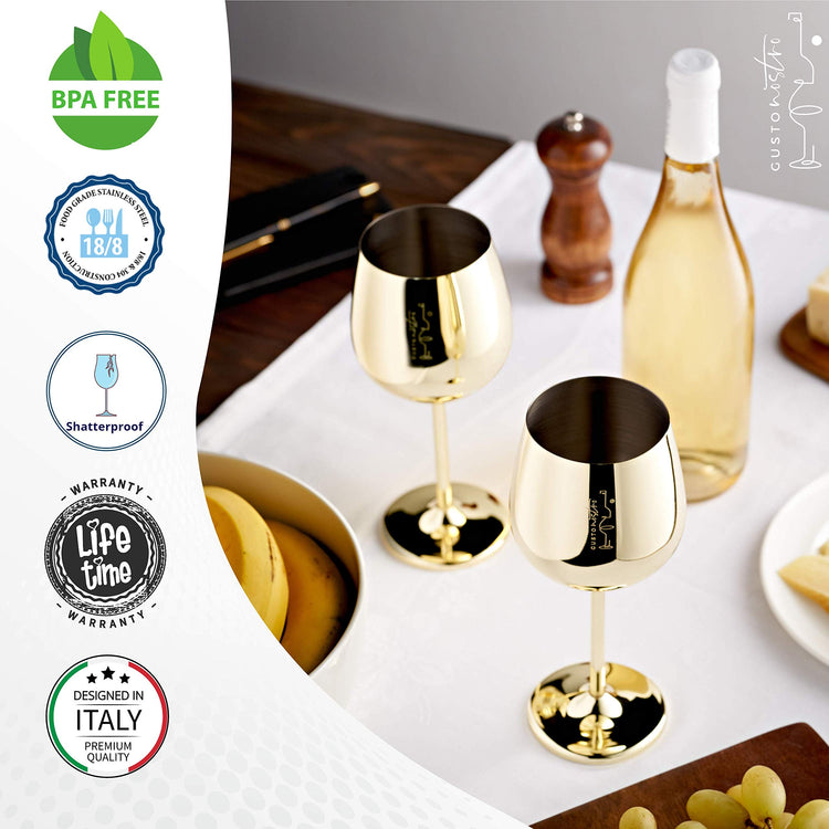 Stainless Steel Wine Glass (4 Count)