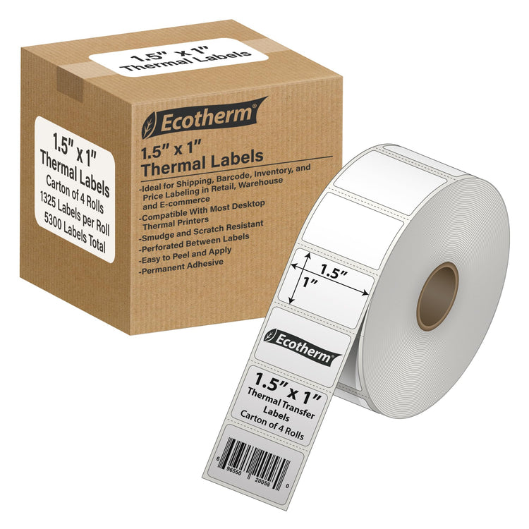 1.5" x 1" Thermal Labels (5300 Count)