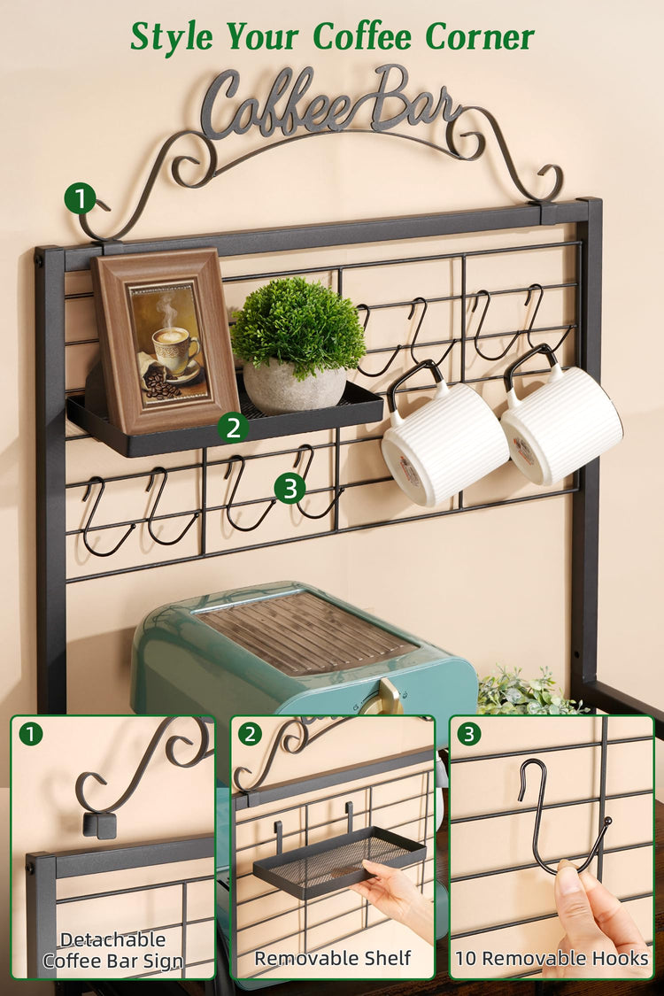 Rolling Coffee Bar Cart for Small Spaces