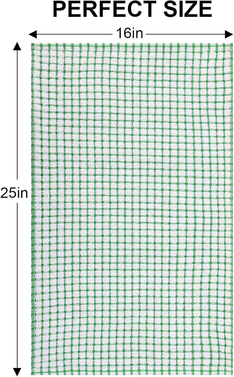 Kitinjoy Cotton 6 Pack Terry Kitchen Towels, 16 x 25 Inches Super Soft and Absorbent Dish Towels, Quick Drying Hand Towels for Kitchen Drying, Green - Nestoria