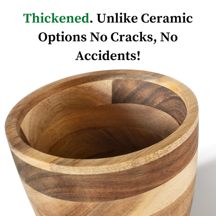 The Always Fresh Acacia Garlic Keeper For Counter With Lid