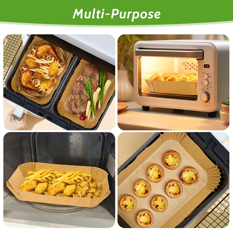 360 Pcs 8.7" x 5.5" Square Air Fryer Paper Liners Disposable Unbleached Heavy Duty (360 Count)