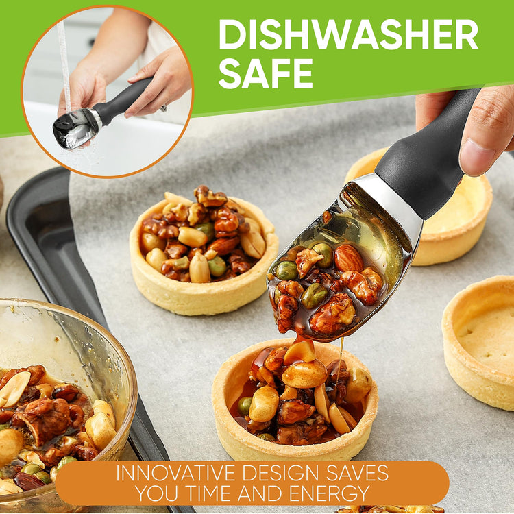 Heavy Duty Metal Ice Cream Scoop with Soft Grip Handle