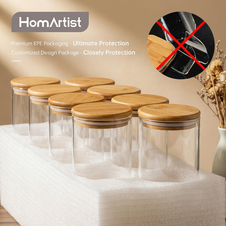 21 oz Glass Jars with Bamboo Lids (4 Count)
