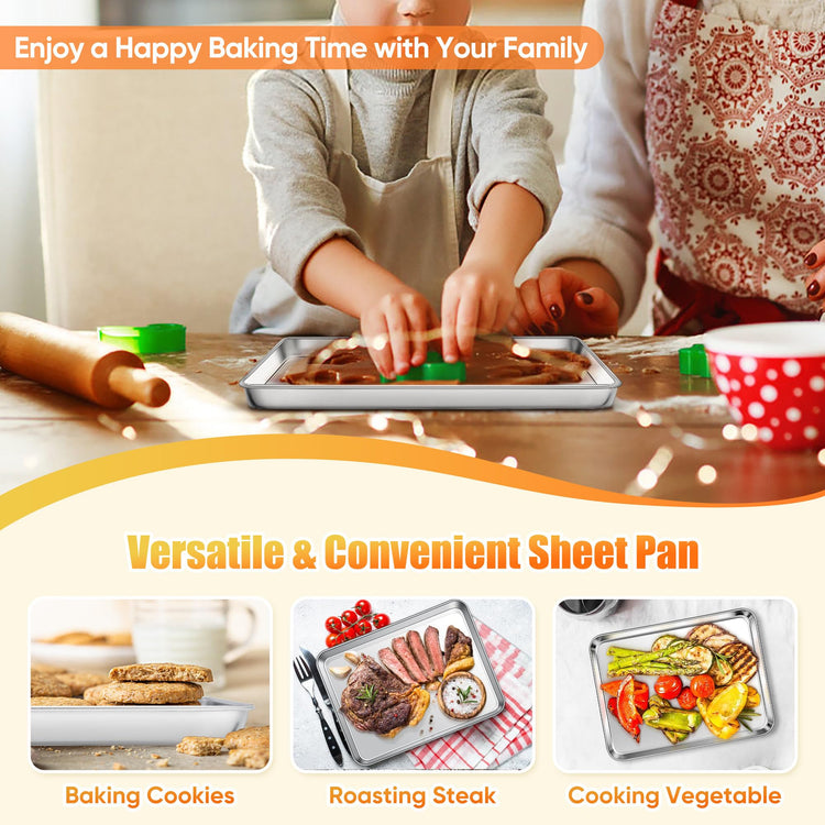 2 Pack Small Stainless Steel Baking Sheet Set (2 Count)