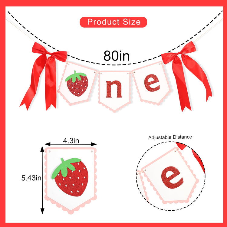 Strawberry First Birthday High Chair Banner