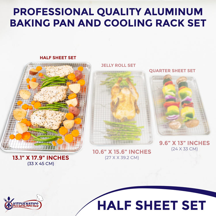 Half Sheet Baking Pan and Rack Set Warp (2 Count)