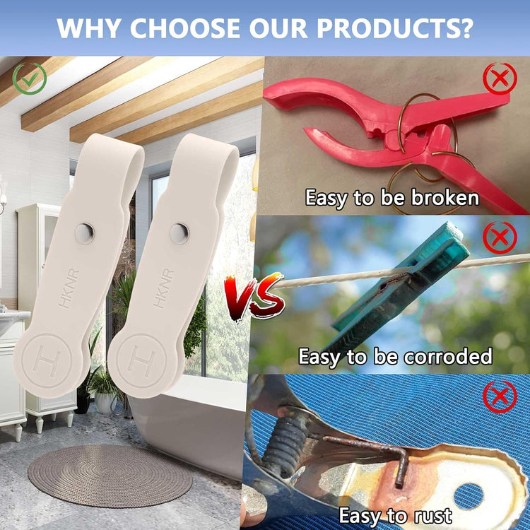 2 Pcs Strong Magnetic Towel Clips for Kitchen, Waterproof Silicone Towel Holder, Multi-Purpose Towel Holder for Bathroom, Kitchen, Outdoor Use (Beige)