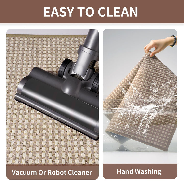 Long Kitchen Runner Rugs Kitchen Mat Non Slip Washable Brown 24"x71" (2 Sq Ft)