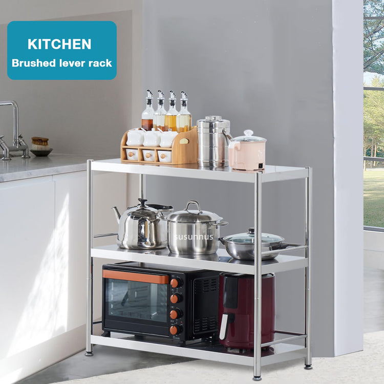 Stainless Shelving with Guardrails