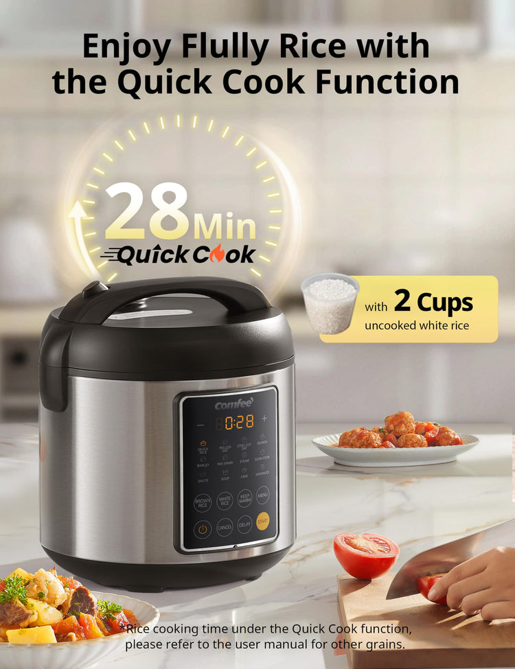 14-in-1 Rice Cooker, Stainless Steel, 10-Cups Uncooked Rice