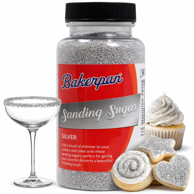 Silver Sanding Sugar for Baking & Cookie Decorating (5 Ounce)