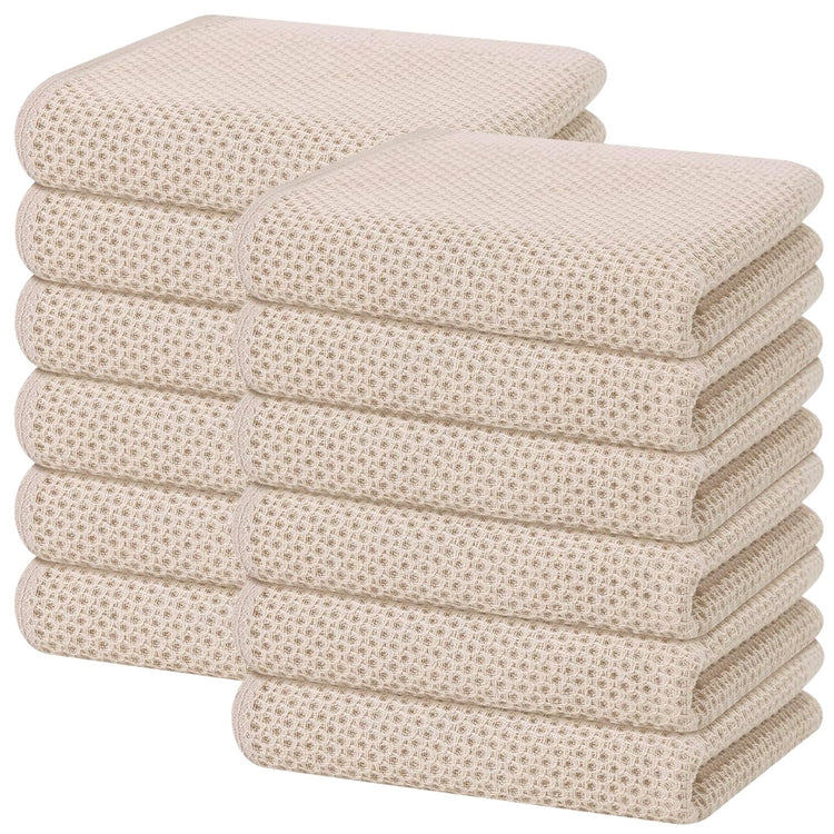 100% Cotton Waffle Weave Kitchen Dish Towels 12 (12 Count)