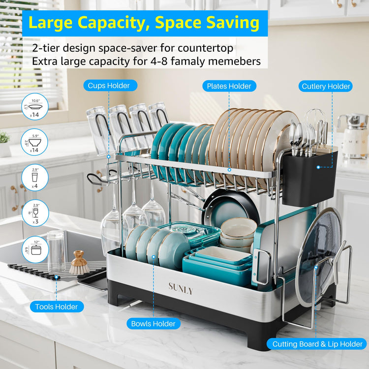2 Tier Dish Drying Rack