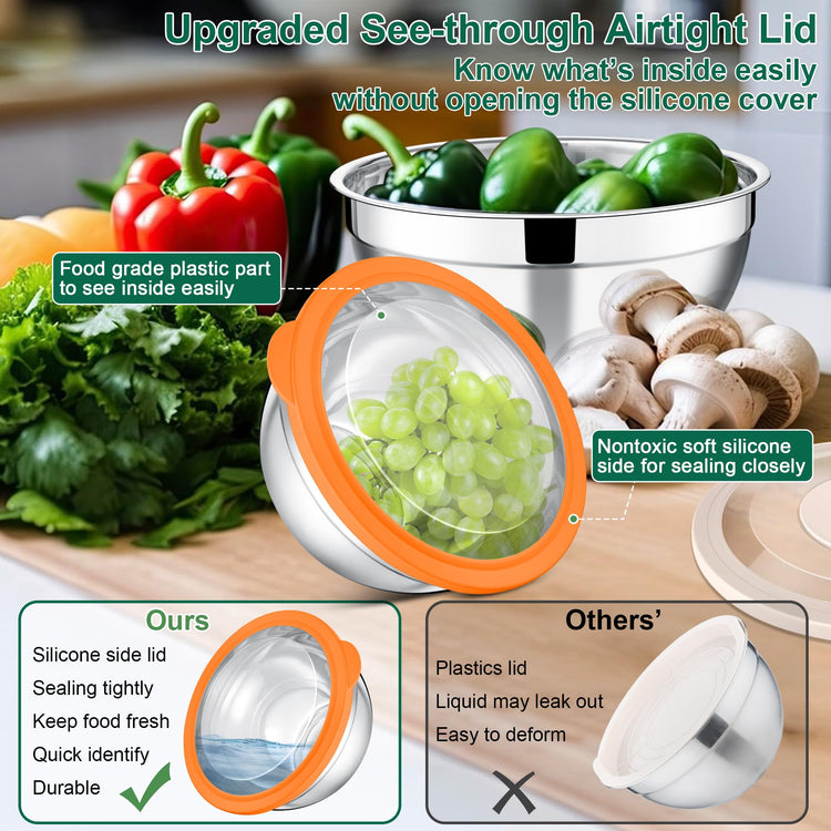 Mixing Bowls with Lids and Graters (3 Count)