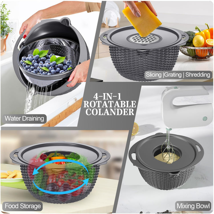 4 1 Colander with Lid Set