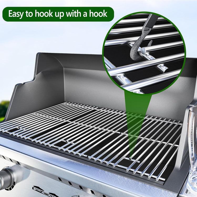 7637 Stainless Steel Cooking Grates for Weber Spirit I & II 200 Series Spirit E210 Spirit E220 Spirit S210, Spirit S220 with Front Control, 17.5 inch Grill Grates for Weber 7637 Gas Grills