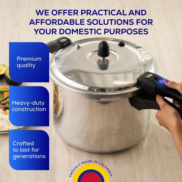 10.5 Quart / 10 Liter) Ultra Pressure Cooker, Pressure Pot with 6 Safety Systems, Aluminum Pressure Cooker for 11 Servings, Even Heat Distribution, Diameter 10.4 inches, Height 10.6 inches
