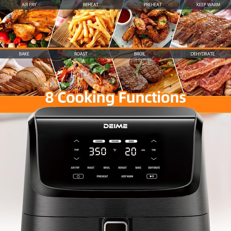 Air Fryer 7.2 QT 1700W Oilless Oven Healthy Cooker Air Fryers Large Capacity with 8 Presets