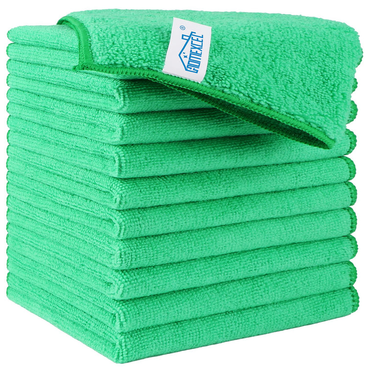 Green Microfiber Cleaning Cloth (12 Count)