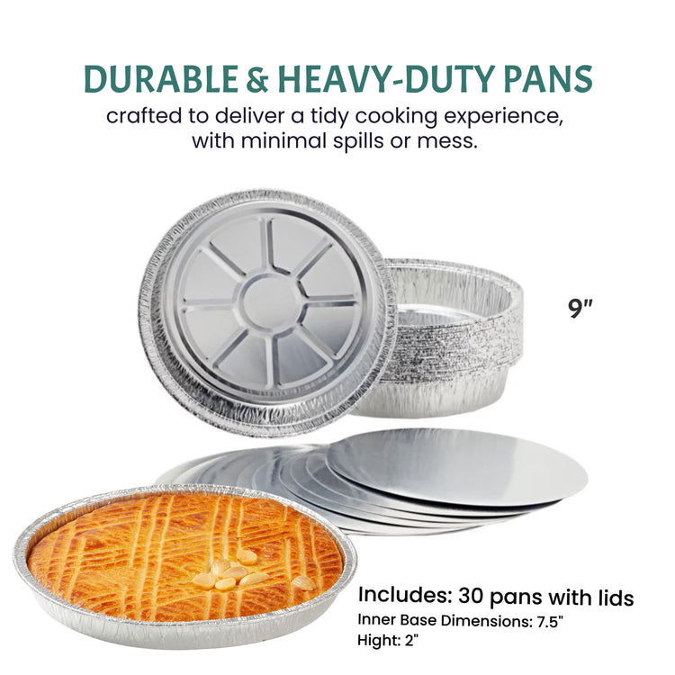 Round Aluminum Pans with Lids