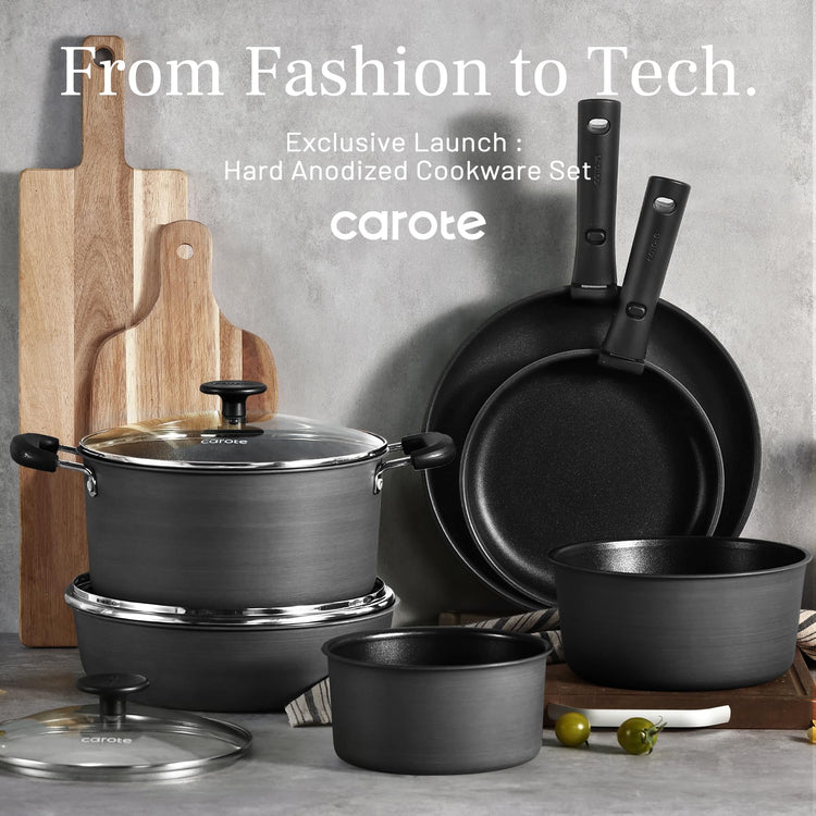 20pcs 4 Ply Premium Hard Anodized Pots and Pans Set Non Stick with Detachable Handle