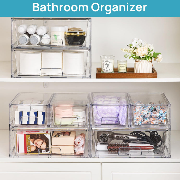 Clear Stackable Storage Drawers (3 Count)