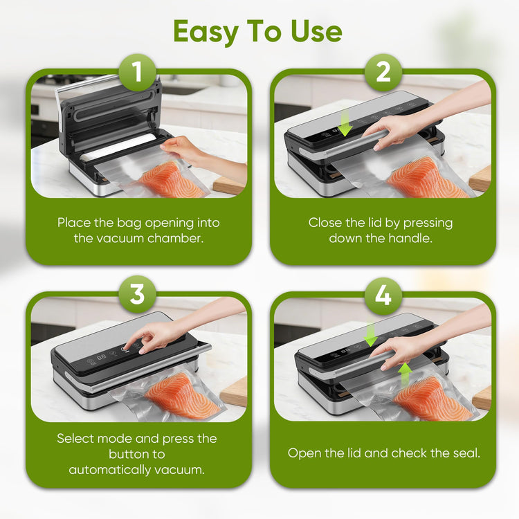 85Kpa Food Vacuum Sealer with Digital Timer