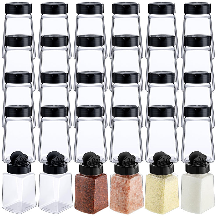9.3 oz 30 Pack Plastic Spice Jars with Shaker Lids Clear Seasoning Containers Spice Bottles for Kitchen Storing Herbs Seasoning Powders (30 Count)