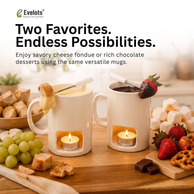 2 Pack Ceramic Fondue Cheese Mugs (2 Count)