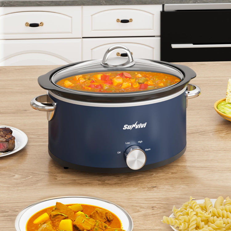 3 Quart Slow Cooker & Mini Food Warmer with 3 Heating Settings