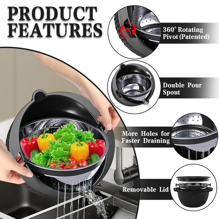 4 1 Colander with Bowl Set