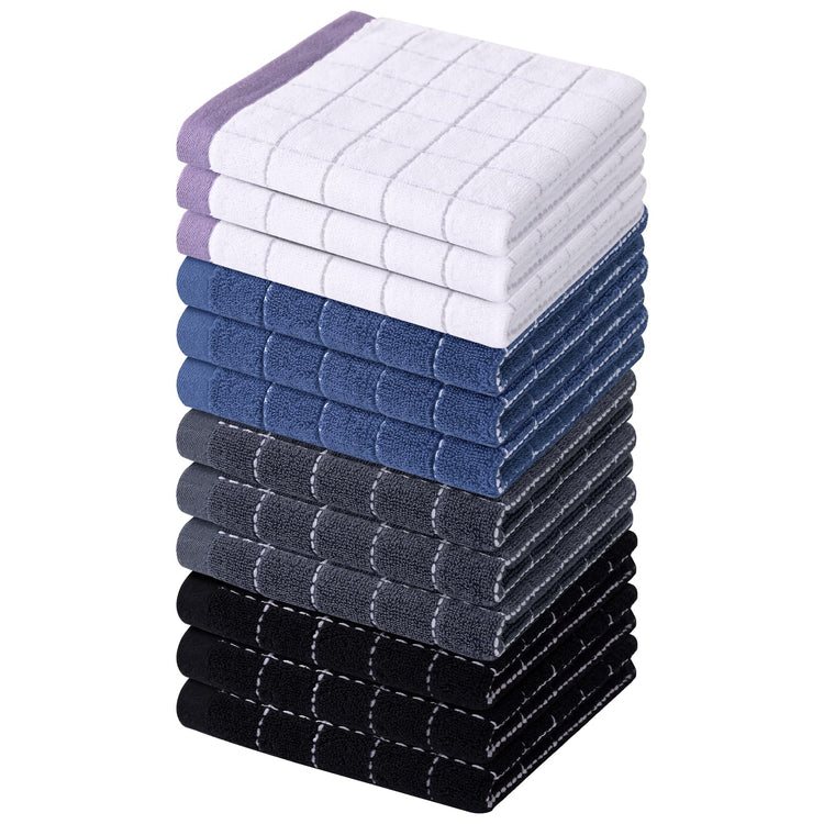 100% Cotton Terry Kitchen Dish Cloths (12 Count)