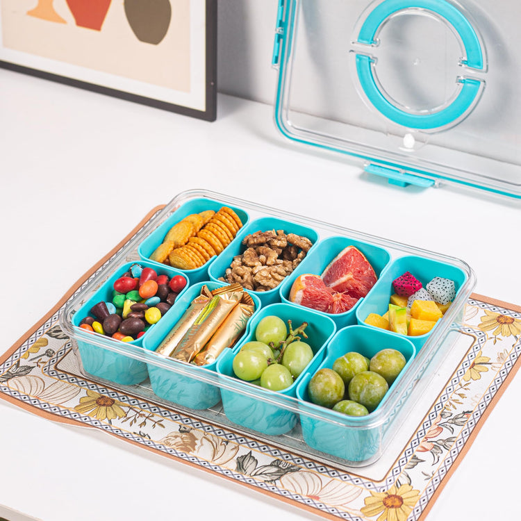 Divided Serving Tray with Lid and Handle