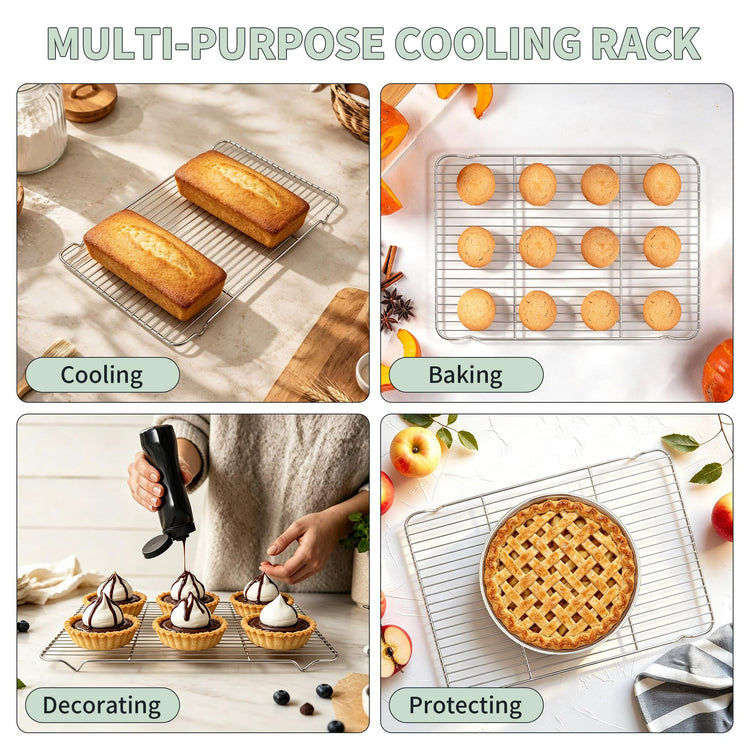 Stainless Steel Baking Sheet with Rack Set (4 Count)