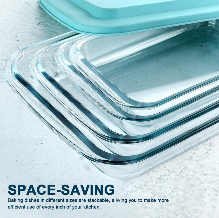 8 Piece Deep Glass Baking Dish with Lids (8 Count)