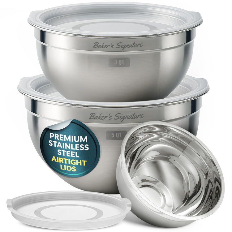 Stainless Steel Mixing Bowls with Lids Set of 3 (3 Count)