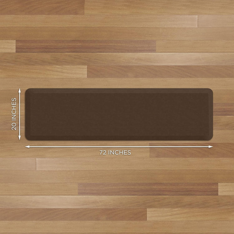 NewLife Anti Fatigue Nonslip Mat: Hard Floor Utility Mats for Garage, Patio and Kitchen - 20" x 72" x .5" - Vintage Leather Rustic Brown